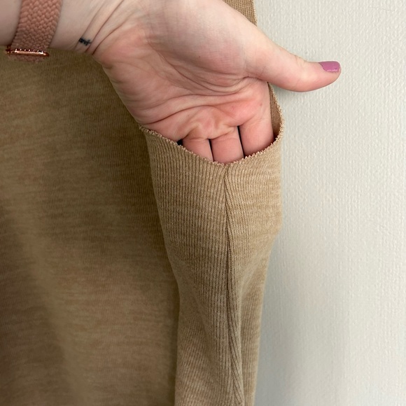 ZARA Tan Cowl Turtleneck Sleeveless Top Knit Vest Tie Waist Neutral Academia | M - Picture 5 of 9